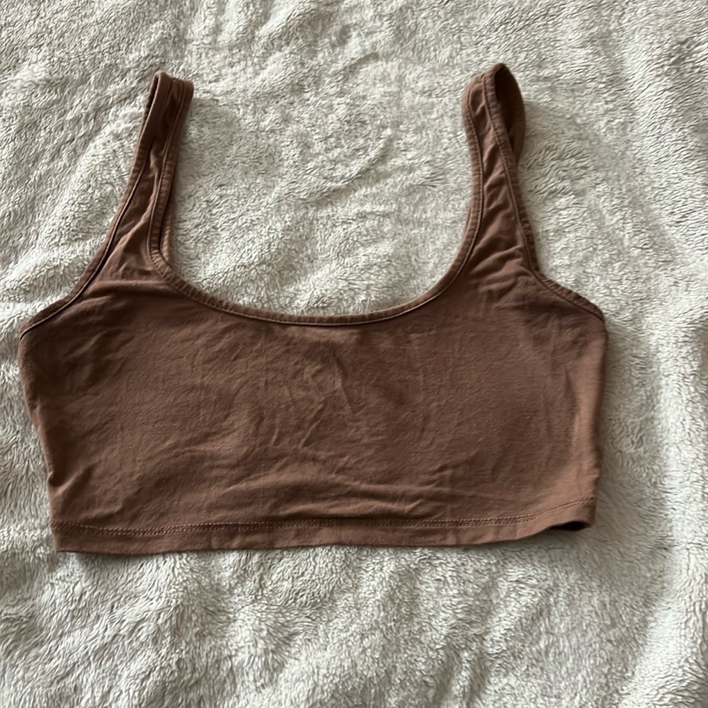 SHEIN croped top brown